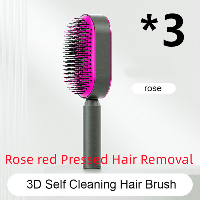 self cleaning hair brush for women one-key cleaning hair loss airbag massage scalp comb anti-static hairbrush
