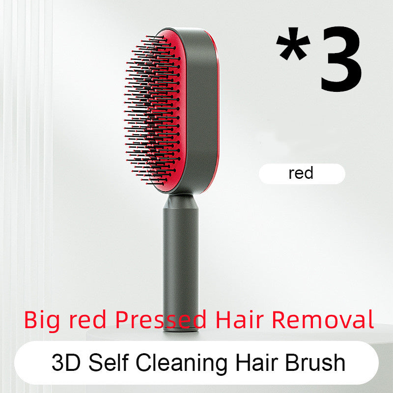 self cleaning hair brush for women one-key cleaning hair loss airbag massage scalp comb anti-static hairbrush