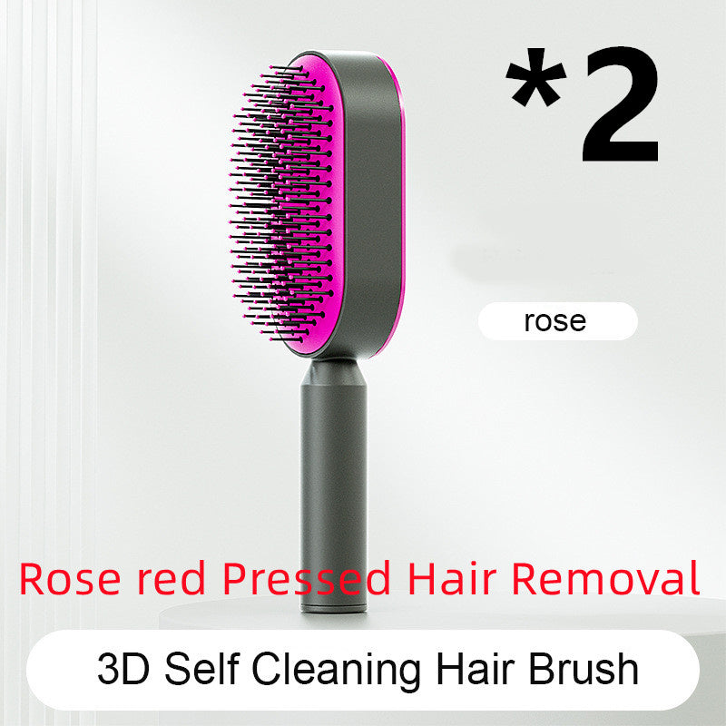 self cleaning hair brush for women one-key cleaning hair loss airbag massage scalp comb anti-static hairbrush