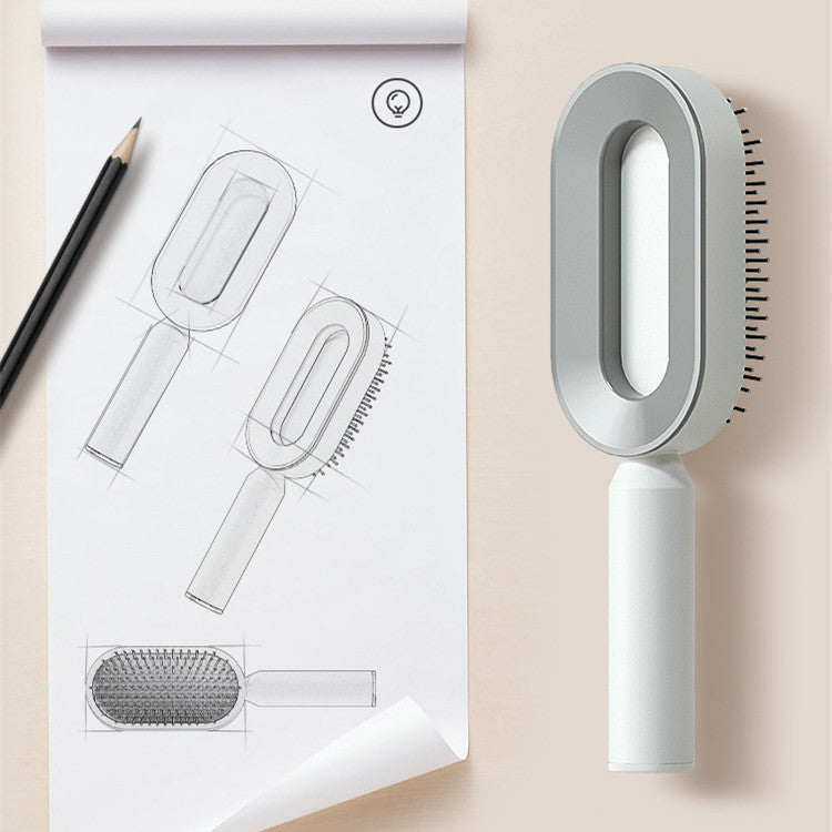 self cleaning hair brush for women one-key cleaning hair loss airbag massage scalp comb anti-static hairbrush