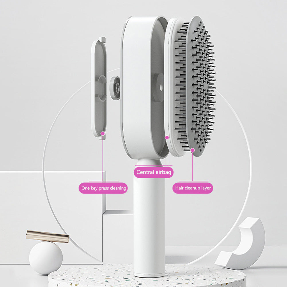 self cleaning hair brush for women one-key cleaning hair loss airbag massage scalp comb anti-static hairbrush
